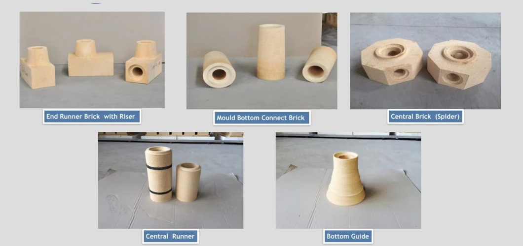 Steel Foundry Industry Fire Clay/Bauxite/Andlusite/Mullite Raw Material Alumina Hollowware Cast Brick